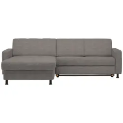 Ecksofa in Webstoff Grau 165/257 cm