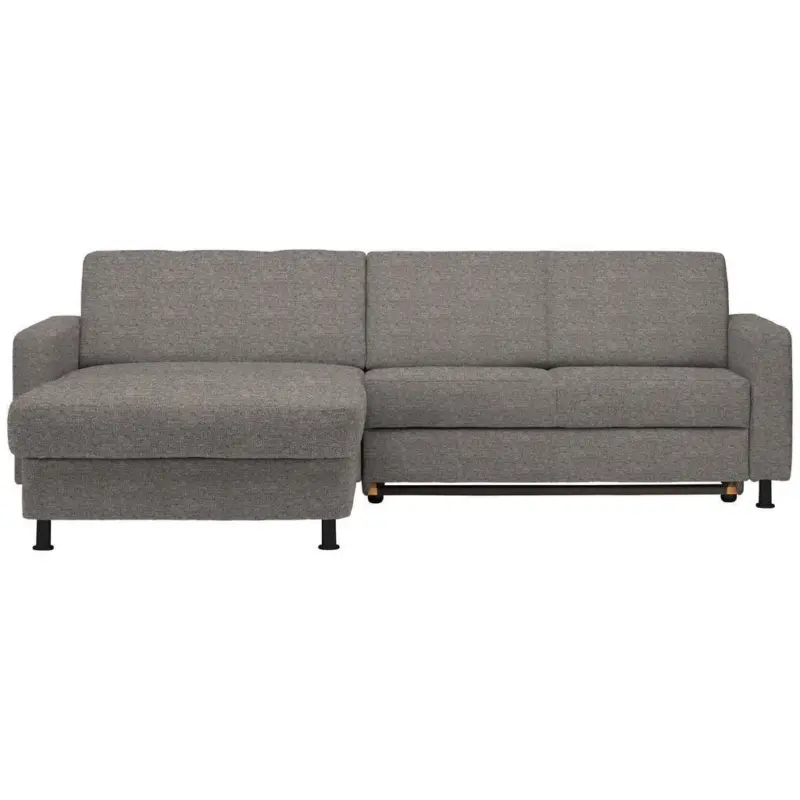 Ecksofa in Webstoff Grau 165/257 cm