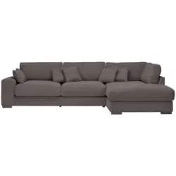 Ecksofa in Cord Dunkelgrau 340/205 cm