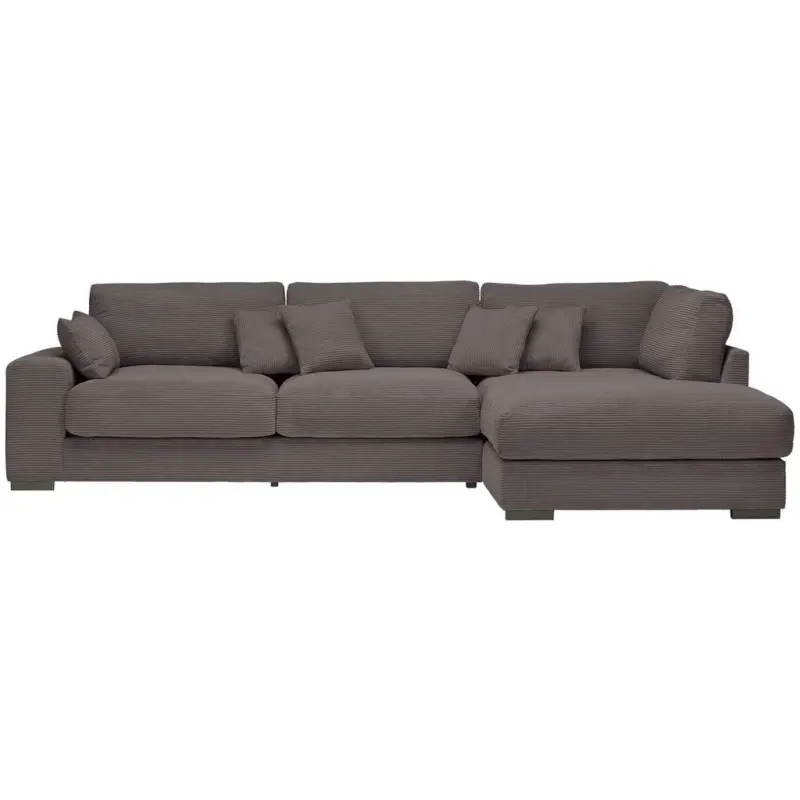 Ecksofa in Cord Dunkelgrau 340/205 cm