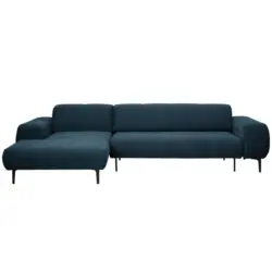Ecksofa in Chenille Blau 167/311 cm