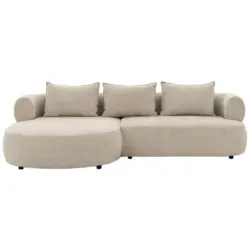 Ecksofa Ferro in Chenille Beige 156/256 cm