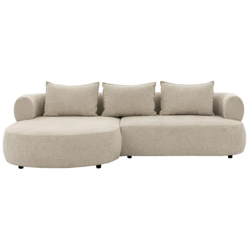 Ecksofa Ferro in Chenille Beige 156/256 cm