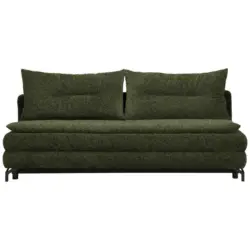 Schlafsofa in Chenille, Pl&uuml;sch Olivgr&uuml;n