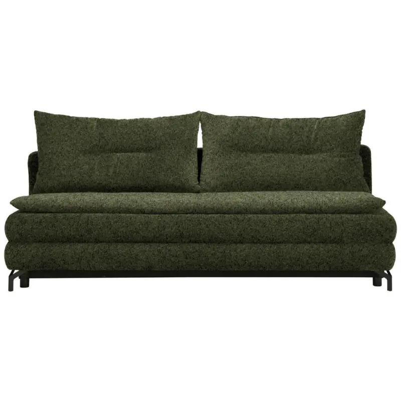 Schlafsofa in Chenille, Pl&uuml;sch Olivgr&uuml;n