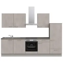 K&uuml;chenleerblock 300 cm in Grau, Schieferfarben, Hellgrau