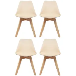 Stuhl-Set 4 St&uuml;ck Lederlook