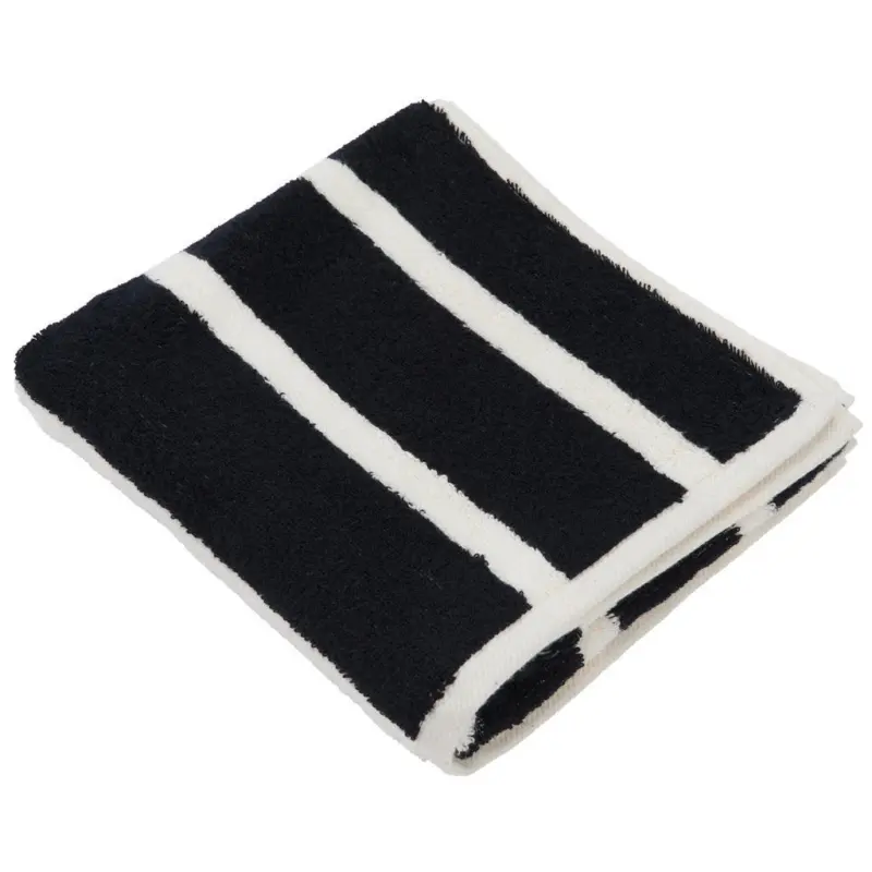 Handtuch 50/100 cm Schwarz, Ecru