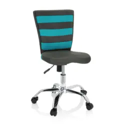 Jugenddrehstuhl in Netzbespannung T&uuml;rkis, Dunkelgrau