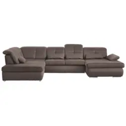 Wohnlandschaft in Mikrofaser Graubraun