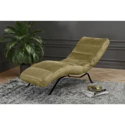 Relaxliege in Echtleder Olivgr&uuml;n