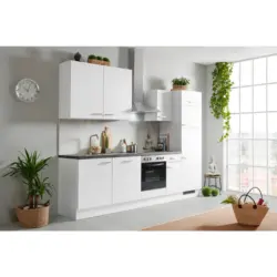 K&uuml;chenblock 280 cm in Schwarz, Hellgrau