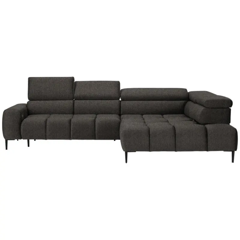 Ecksofa in Webstoff Graubraun 300/216 cm
