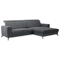 Ecksofa in Cord Grau 290/178 cm