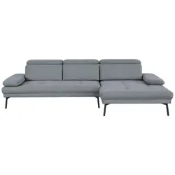 Ecksofa More_LZ in Webstoff Graublau 296/188 cm