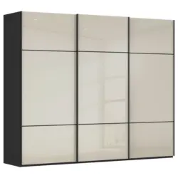 Schwebet&uuml;renschrank in Schwarz, Champagner