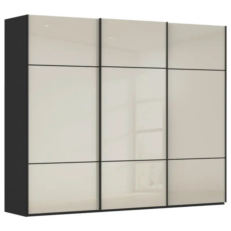 Schwebet&uuml;renschrank in Schwarz, Champagner