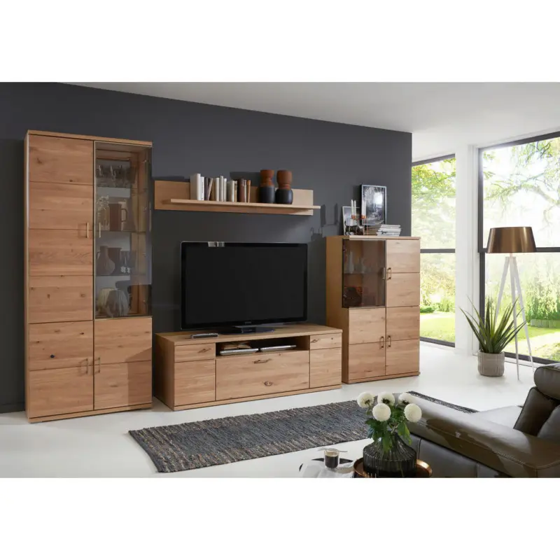 Wohnwand in Alteiche 364,1/211,6/55,5 cm