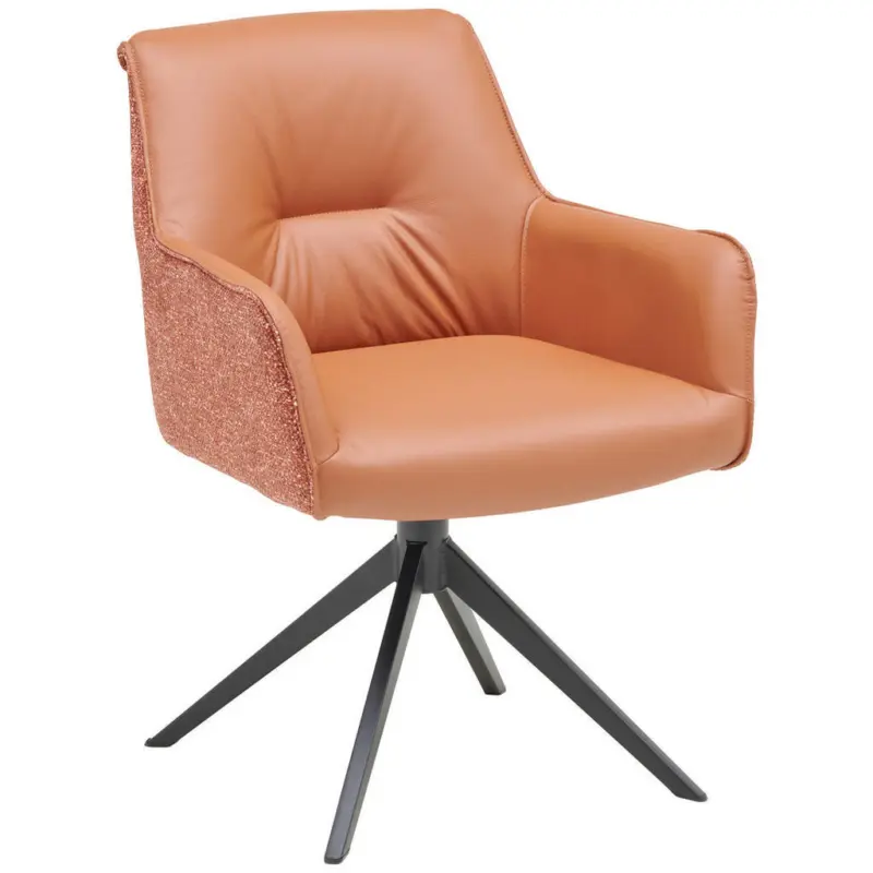 Armlehnstuhl Typenauswahl, Sitzfl&auml;che 360&deg; drehbar, automatische R&uuml;ckholfunktion Webstoff Echtleder