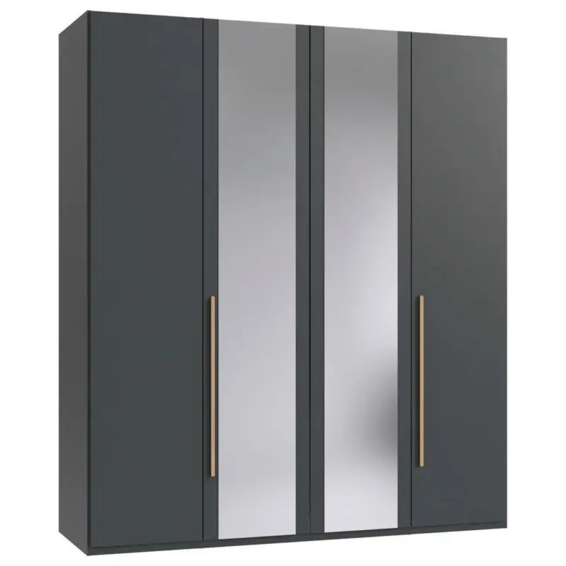 Dreht&uuml;renschrank in Graphitfarben, Eiche Artisan