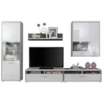 XXXLutz Lauterach - Ihr M&ouml;belhaus bei Bregenz Wohnwand in Grau, Silberfarben, Wei&szlig; 321/201/52 cm