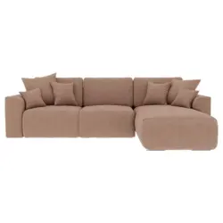 Ecksofa in Lederlook Cappuccino 293/195 cm