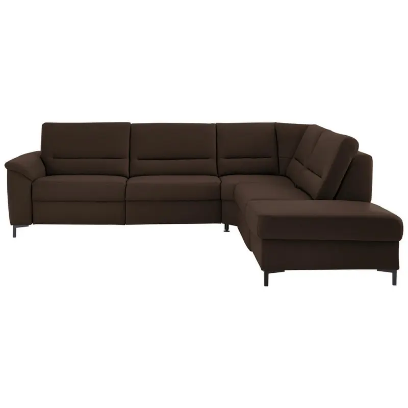 Ecksofa in Echtleder Dunkelbraun 290/249 cm