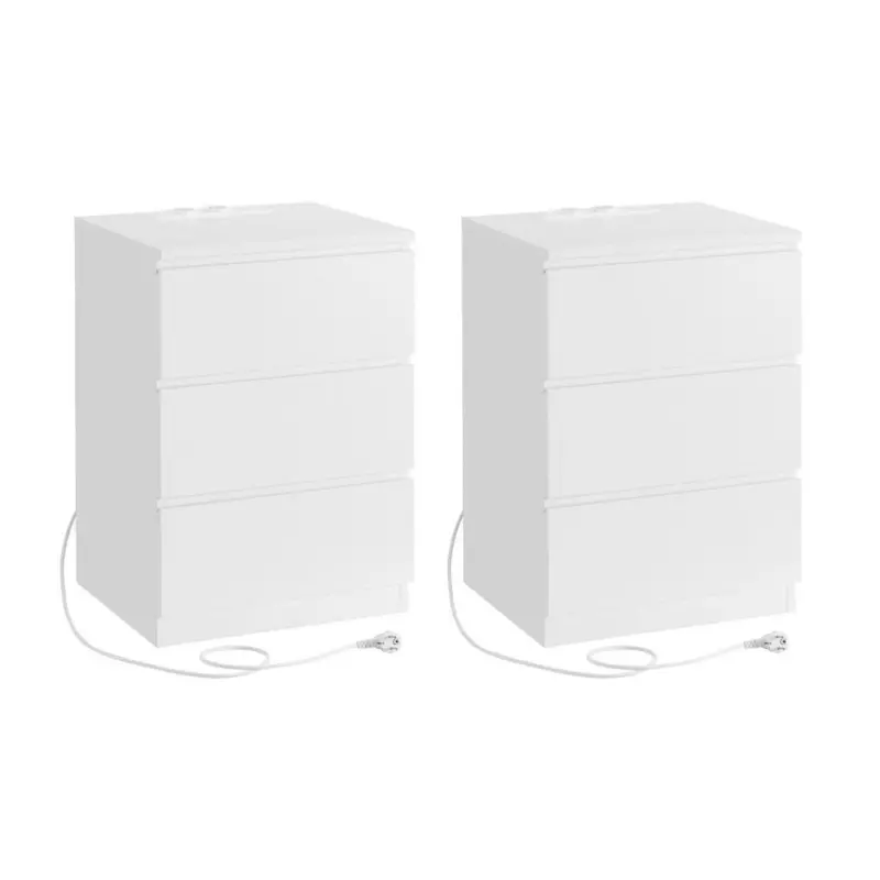 Nachtk&auml;stchenset 40/59/35 cm in Wei&szlig;