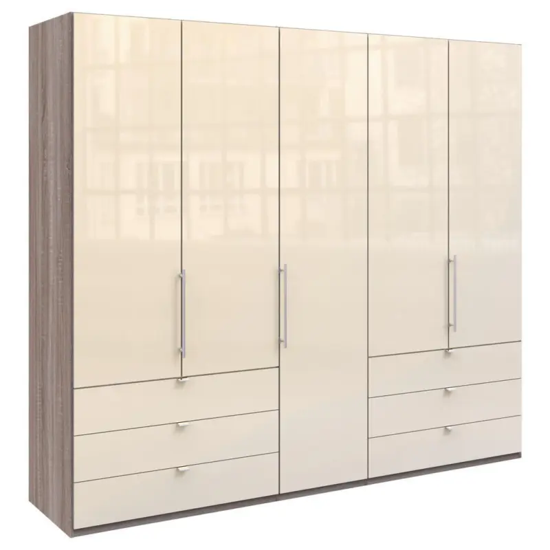 Faltt&uuml;renschrank in Tr&uuml;ffeleichefarben, Magnolie