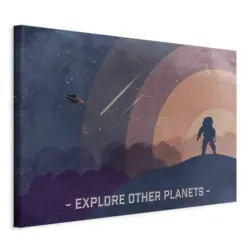 Leinwandbild Menschen, Text, Weltall 120/80/1,2 cm