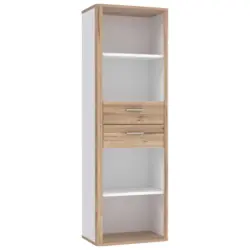 Regal 65,5/198,3/41,3 cm Wei&szlig;, Eichefarben