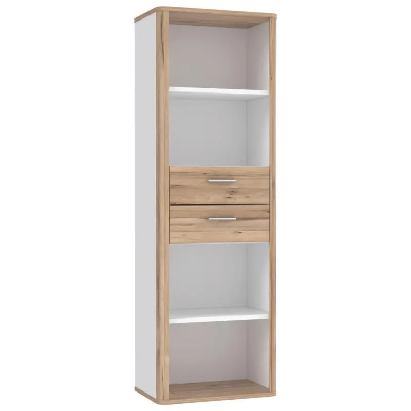 Regal 65,5/198,3/41,3 cm Wei&szlig;, Eichefarben