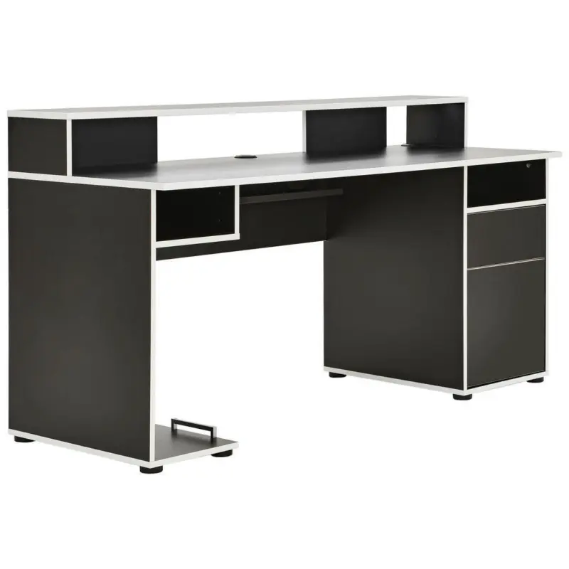 Gamingtisch 170/65/92 cm in Schwarz, Wei&szlig;