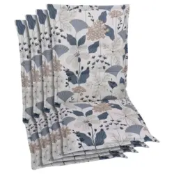 Sesselauflagenset in Blau, Beige Floral