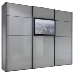 Schwebet&uuml;renschrank in Grau