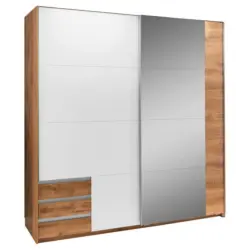 Schwebet&uuml;renschrank in Wei&szlig;, Plankeneiche