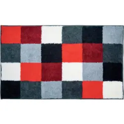 Badteppich Rot, Schwarz, Wei&szlig; 60/100 cm