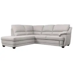 Ecksofa in Lederlook Hellgrau 225/245 cm