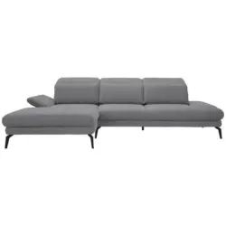 Ecksofa in Webstoff Grau 180/289 cm
