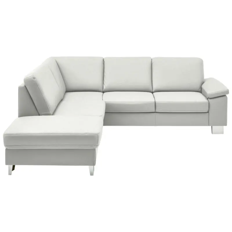Ecksofa in Echtleder Wei&szlig; 235/248 cm