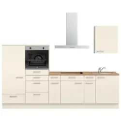 K&uuml;chenleerblock 300 cm in Eichefarben, Magnolie