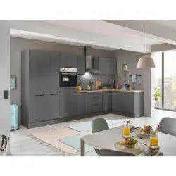 Eckk&uuml;che 360/165 cm in Graphitfarben