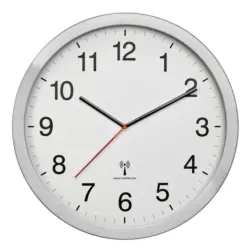 Funkuhr Silberfarben, Wei&szlig; 40/5/40 cm