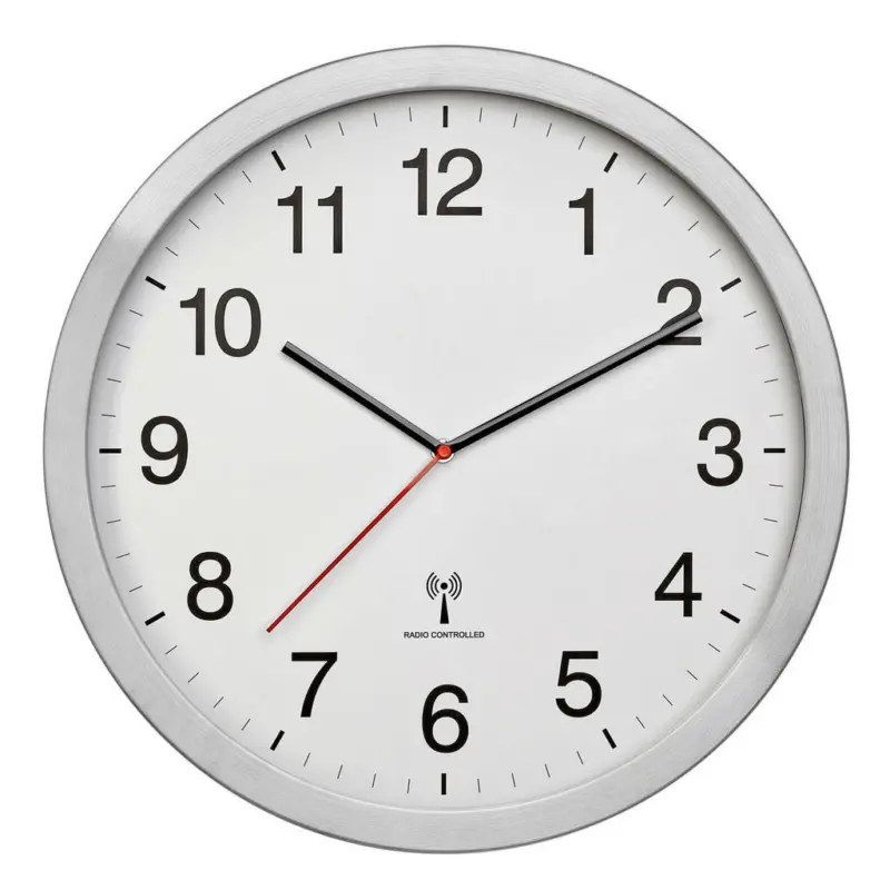 Funkuhr Silberfarben, Wei&szlig; 40/5/40 cm