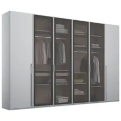 Dreht&uuml;renschrank in Grau, Hellgrau