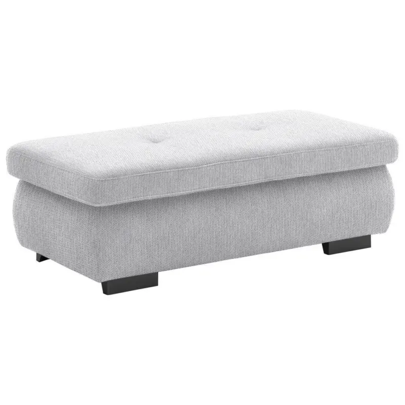 Hocker in Textil Silberfarben