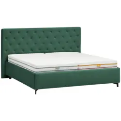 Polsterbett gepolstertes Kopfteil, Lattenroste Gr&uuml;n 160/200 cm