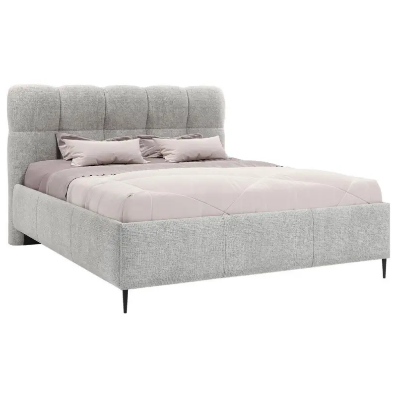 Polsterbett gepolstertes Kopfteil, Lattenrost Silberfarben 160/200 cm