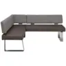 Eckbank 133/226 cm in Grau, Edelstahlfarben