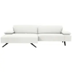 Ecksofa in Flachgewebe Creme 166/280 cm